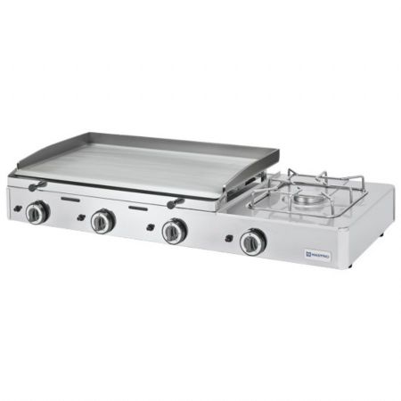Plaque à Snacker combinée de table gaz avec 3 zones et 1 brûleur 11,4 kW - Virtus - AOZ0020/RN