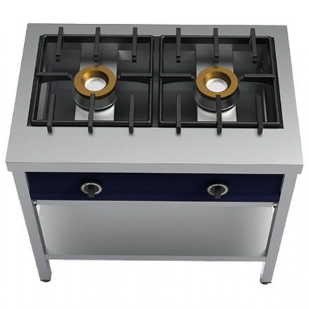 Réchaud cuiseur de crêpes 2 brûleurs gaz 16 kW - Virtus - AOZ0022
