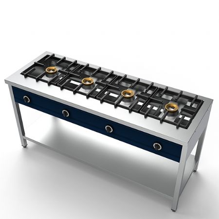 Réchaud crêpes 4 brûleurs gaz 32 kW - Virtus - AOZ0024