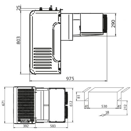 Groupe frigorifique à chevauchement positif 23,9 m³ 5°C ambiante R290 - Diamond - AP122M-2C-R2