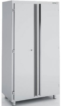 Armoire haute en inox avec portes battantes - 1200x600x1900 mm