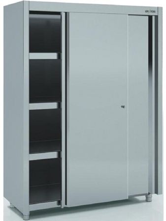 Armoire haute en inox avec portes coulissantes - 1600x600x1900 mm