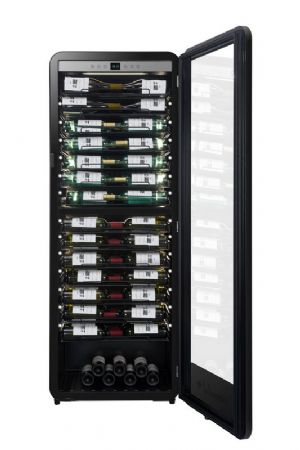 Cave  vins controlable  distance double zone 1 porte vitre - 184 bouteilles