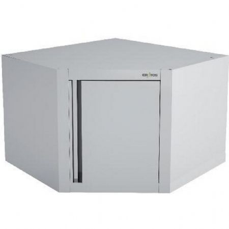 Placard mural inox angle AISI-304 18/10 satiné 1 porte battante 700x700x600 mm - Eratos - APR-70