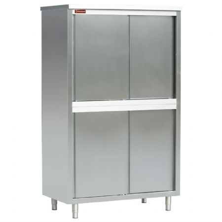 Meuble Bas de Rangement Inox Armoire haute portes coulissantes en acier inox AISI 441 brossé - Diamond - AR166V1/B Meuble Bas de Rangement Inox Armoire haute portes coulissantes en acier inox AISI 441 brossé - Diamond - AR166V1/B
