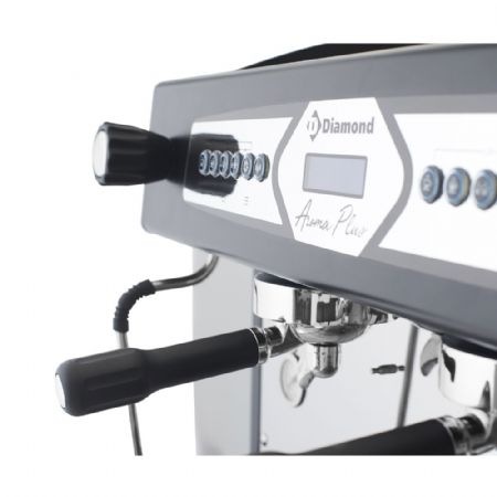 Machine à café professionnelle automatique avec écran 2 groupes noire - Diamond Promo - AROMA/2EB