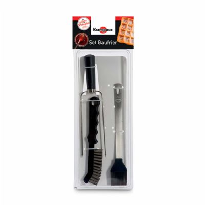 Set gaufrier professionnel avec brosse inox et pinceau Set gaufrier professionnel avec brosse inox et pinceau