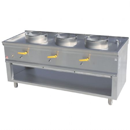 Fourneau wok 3 brûleurs gaz - Diamond - ASIA1-C3L