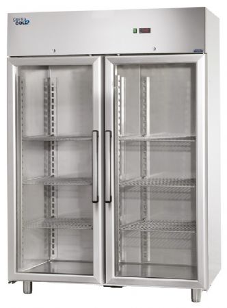 Armoire réfrigérée professionnelle 1 porte vitrée inox positive 1209 L - Sofraca - AT1400PV