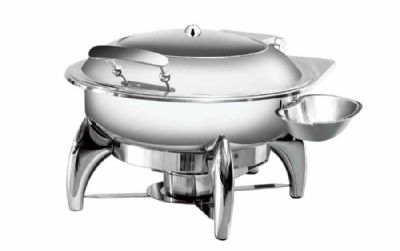 Chafing dish rond avec couvercle à hublot en