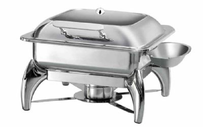 Chafing dish GN2/3 équipé d’un couvercle à fenêtre transparente