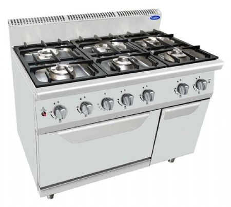 Fourneau profondeur 700 sur four Gaz propane 6 feux - Atosa - AT7G6BO-2