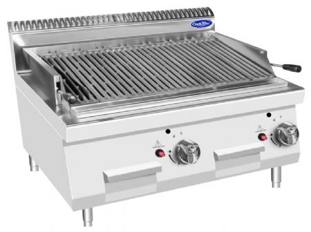 Grill pierre de lave profondeur 700 à poser poignées de réglages Gaz propane 800x700x597 mm - Atosa - AT7G8CM-C