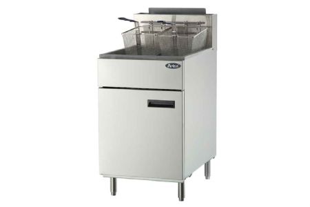 Friteuse professionnelle à gaz bouteille (gaz propane) haut rendement sur armoire 35 kW - 29L