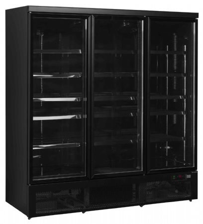 Réfrigérateur vitré 3 portes vitrées noire froid positive - Tefcold - Atom Maxi C3DBB