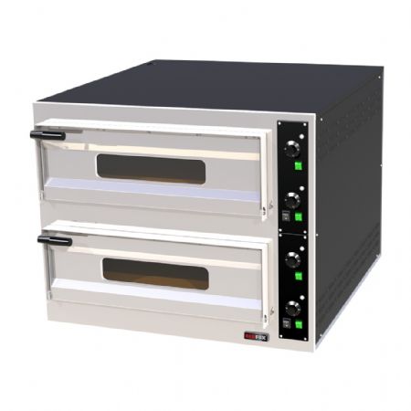 Four à pizza électrique à 2 compartiments avec réglages manuels