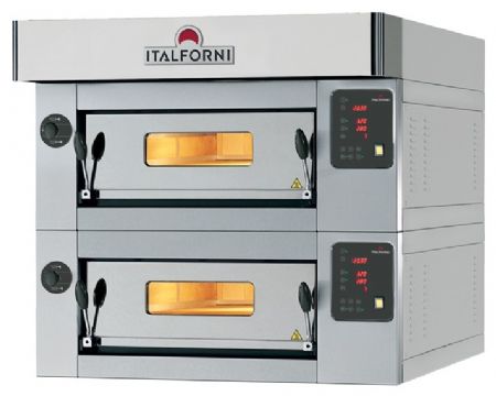 Four à pizzas professionnel électrique Triphasé 2 chambres 12 pizzas - Furnotel - B208DI Four à pizzas professionnel électrique Triphasé 2 chambres 12 pizzas - Furnotel - B208DI