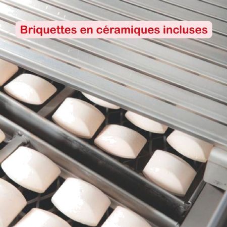 Plaque barbecue professionnelle à gaz sur placard ouvert 24,6 kW - 800x930x945 mm