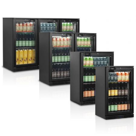 Arrire de bar rfrigr professionnel porte vitre 128 L +2/+10 C - 600x520x900 mm