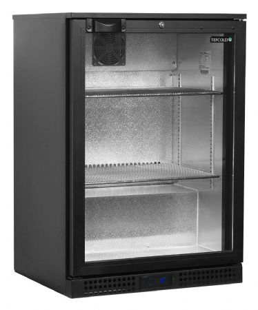 Arrière bar de 1 porte vitrée positif noir 115 L +2 à +10 °C - Tefcold - BA16H