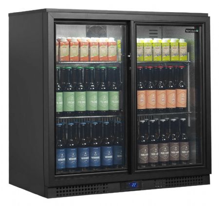 Arrière bar de 2 portes vitrées coulissantes positif - Tefcold - BA21S