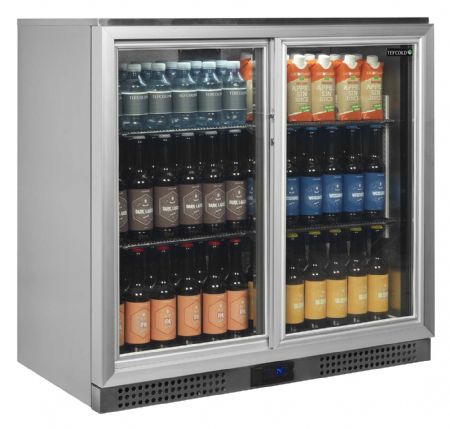 Arrière bar de 2 portes vitrées coulissantes positif - Tefcold - BA26SS