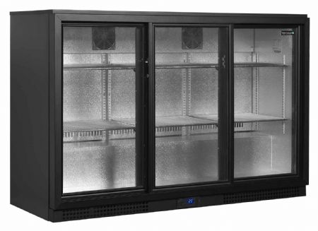 Arrière bar de 3 portes vitrées coulissantes positif - Tefcold - BA31S-3