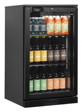 Arrière bar de 1 porte vitrée positif noir 92 L +2 à +10 °C - Tefcold - BA6H