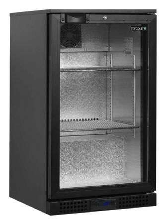 Arrière bar de 1 porte vitrée positif noir 92 L +2 à +10 °C - Tefcold - BA6H
