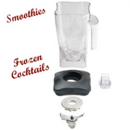 Cuve en lexan carre pour mixeurs pro avec couercles et 2 lames - 2L