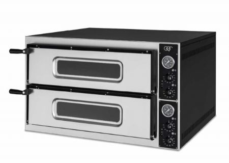 Four à pizza électrique professionnel monophasé ou triphasé 2 chambres 4+4 pizzas Ø 35 cm - GGF - BASIC 44 N Four à pizza électrique professionnel monophasé ou triphasé 2 chambres 4+4 pizzas Ø 35 cm - GGF - BASIC 44 N