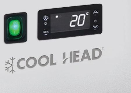 Saladette réfrigérée professionnelle 2 portes 9 bacs GN 1/6 dessus ouvert avec protection vitrée +2/+10°C - Coolhead - BB 90