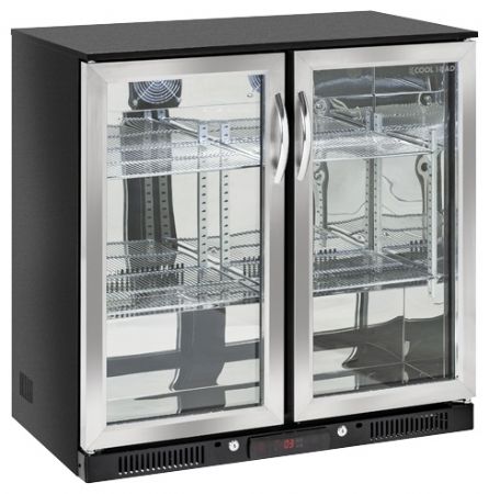 Arrière-bar réfrigéré 2 portes vitrées à charnières 228 L +1/+10°C - Coolhead - BBA 218
