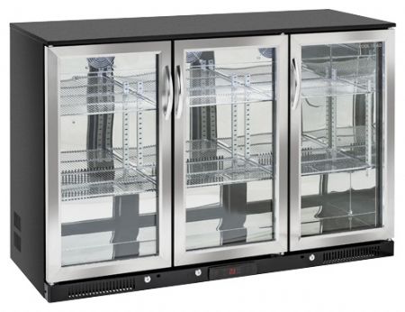Arrière-bar réfrigéré 3 portes vitrées à charnières 338 L +1/+10°C - Coolhead - BBA 348