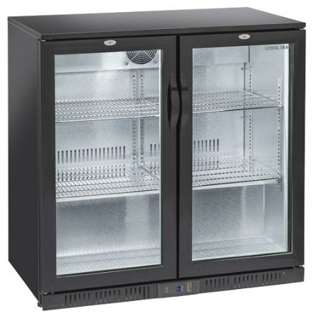 Arrière-bar réfrigéré 2 portes vitrées à charnières 201 L +1/+10°C - Coolhead - BBC 208H