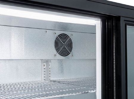 Arrire bar pour boissons noir 2 portes coulissantes 197L - 900x500x860 mm