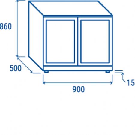 Arrire bar pour boissons noir 2 portes coulissantes 197L - 900x500x860 mm