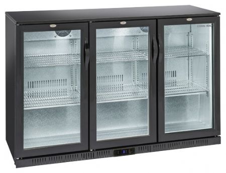 Arrière-bar réfrigéré 3 portes vitrées à charnières 320 L +1/+10°C - Coolhead - BBC 330H