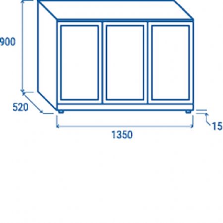 Arrire bar pour boissons noir 3 portes coulissantes 320L - 1350x520x900 mm