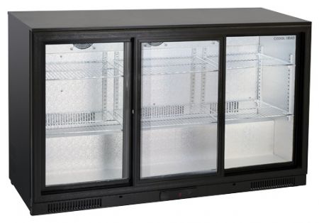 Arrière-bar réfrigéré 3 portes coulissantes vitrées 318 L +1/+10°C - Coolhead - BBC 386S