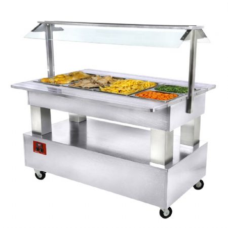 Buffet chauffant bain-marie 4 x GN 1/1 150 blanc 1440x660x1370 mm - Diamond - BBM/4N-A1