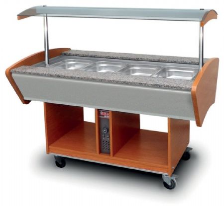 Buffet maintien chaud professionnel 4 bacs GN 1/1 - 1550x900x1370 mm - Furnotel - BBM4GN