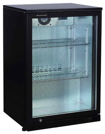 Arrière de bar réfrigéré skin plate noir 1 porte battante vitrée, 0/+8°C - l2g - BBS130