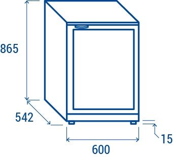 Arrière bar réfrigéré 1 porte vitrée 130 L +2/+10°C - Coolhead - BBX 185