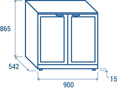 Arrière bar réfrigéré vitré 215 L +2/+10°C - Coolhead - BBX 285