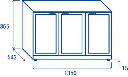 Arrière bar réfrigéré vitré 330 L +2/+10°C - Coolhead - BBX 385