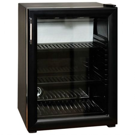 Mini armoire avec porte vitrée noire, positive, 40 L, 420 mm - Virtus - BBZ0014 Mini armoire avec porte vitrée noire, positive, 40 L, 420 mm - Virtus - BBZ0014