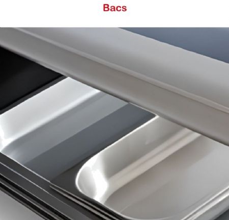 Vitrine tapas à poser avec intérieur fond embouti pour 8 bacs GN 1/3-40 - 1755x410x400 mm
