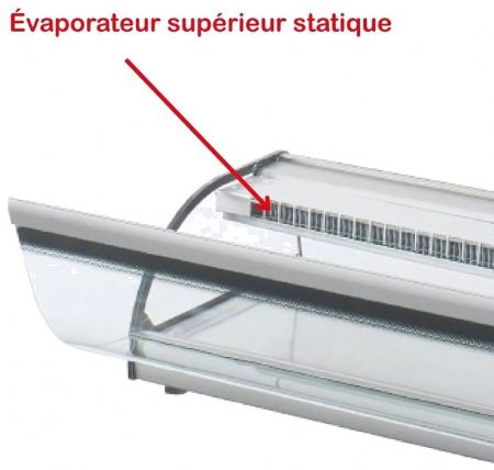 Vitrine sushis à poser avec intérieur fond embouti pour 4 bacs GN 1/3-40 - 1050x410x255 mm