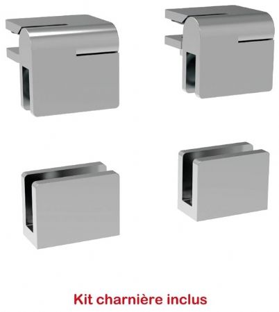 Vitre frontale de protection courbée et droite inclinée pour buffets modulaires - 1173x290x6 mm
